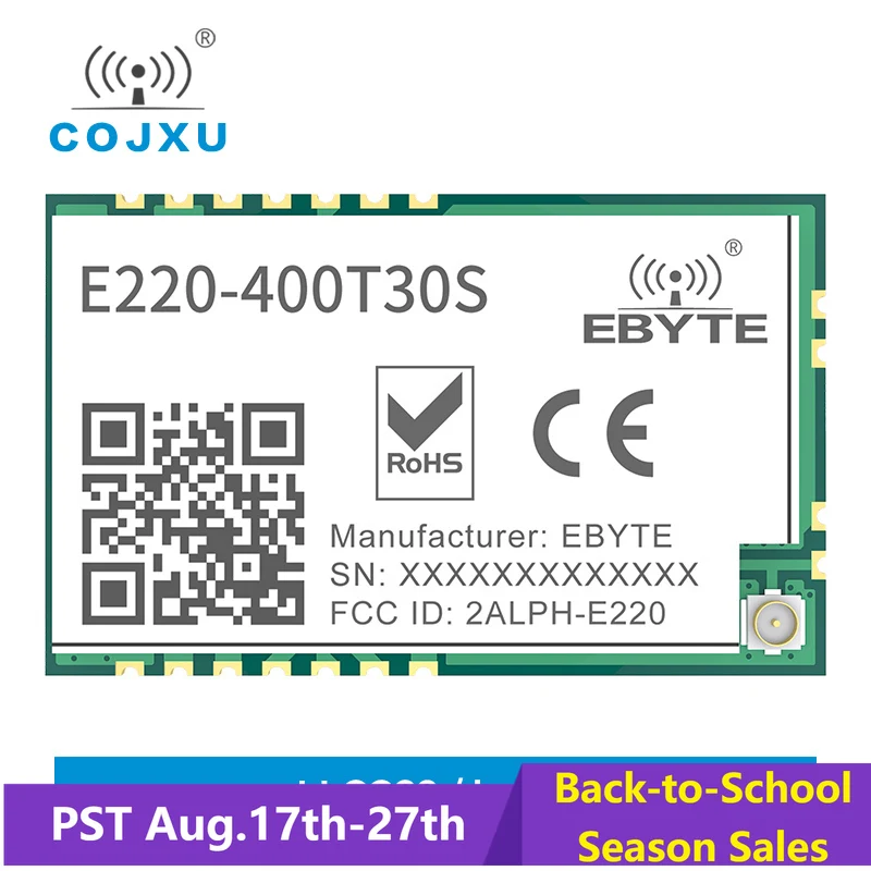 LLCC68 LoRa Module 433MHz 470MHz Long Range 10km 30dBm RSSI WOR Watchdog Wireless Transceiver RF LoRa Module E220-400T30S