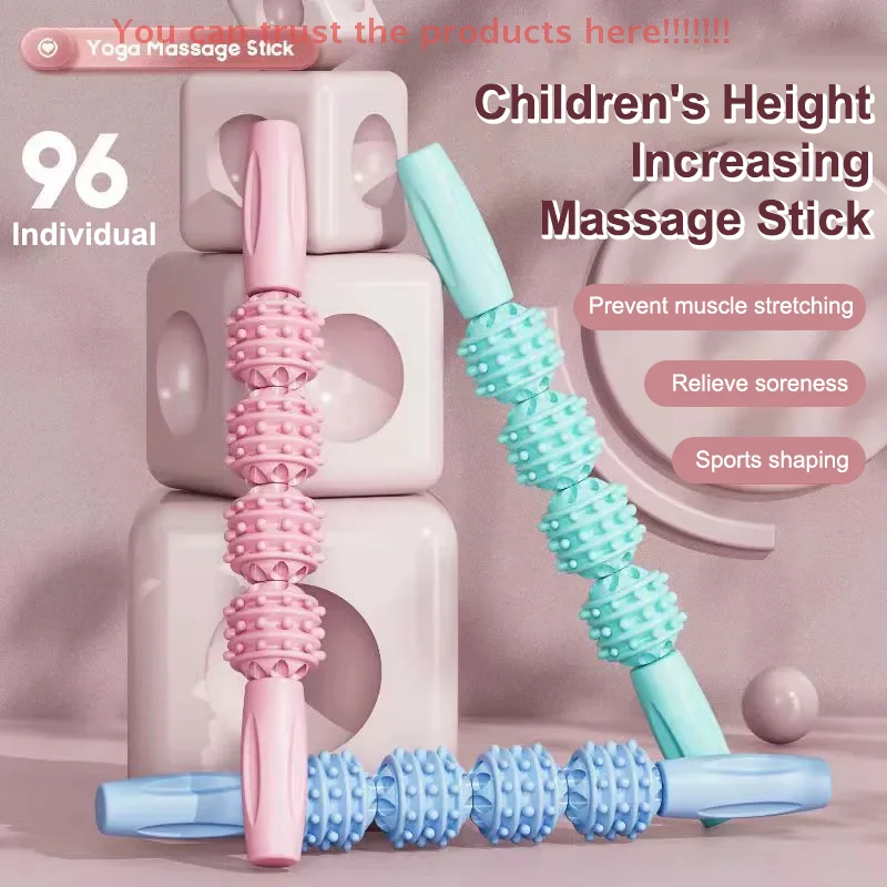 

3/4 Ball Thin Leg Massage Stick Wolf Teeth Stick Roller Fitness Fascia Stick Leg Muscle Relaxation Roller Calf Yoga Stretches