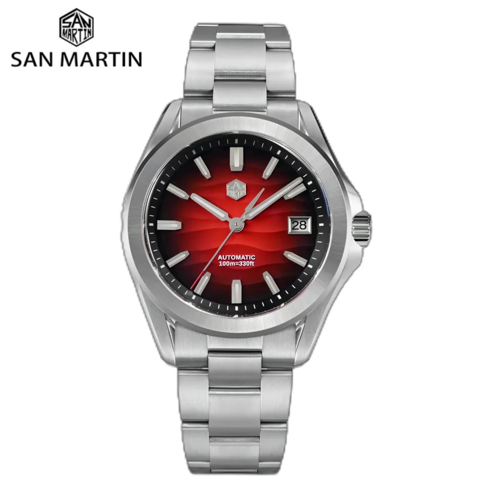 

San Martin 39mm NH35 Desert Dune Dial Men Automatic Mechanical Watches Dress 3H Date Window Waterproof Sapphire Luminous SN0129C