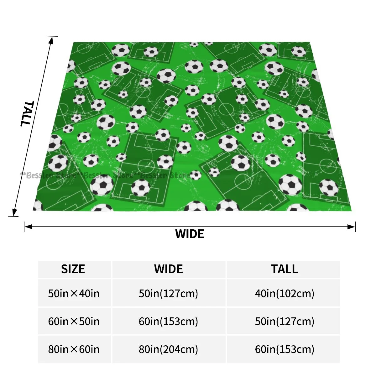 Unique Blanket to Family Friends Background With Football Gate And Soccer Ball Durable Soft Comfortable for Home Gift Blanket