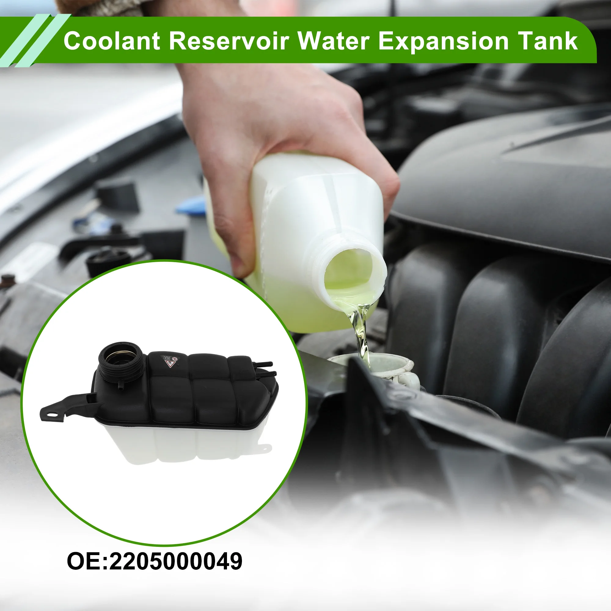 UXCELL No.2205000049 Coolant Reservoir Water Expansion Tank for Mercedes-Benz CL500 CL55 CL65 AWG S430 Coolant Bottle