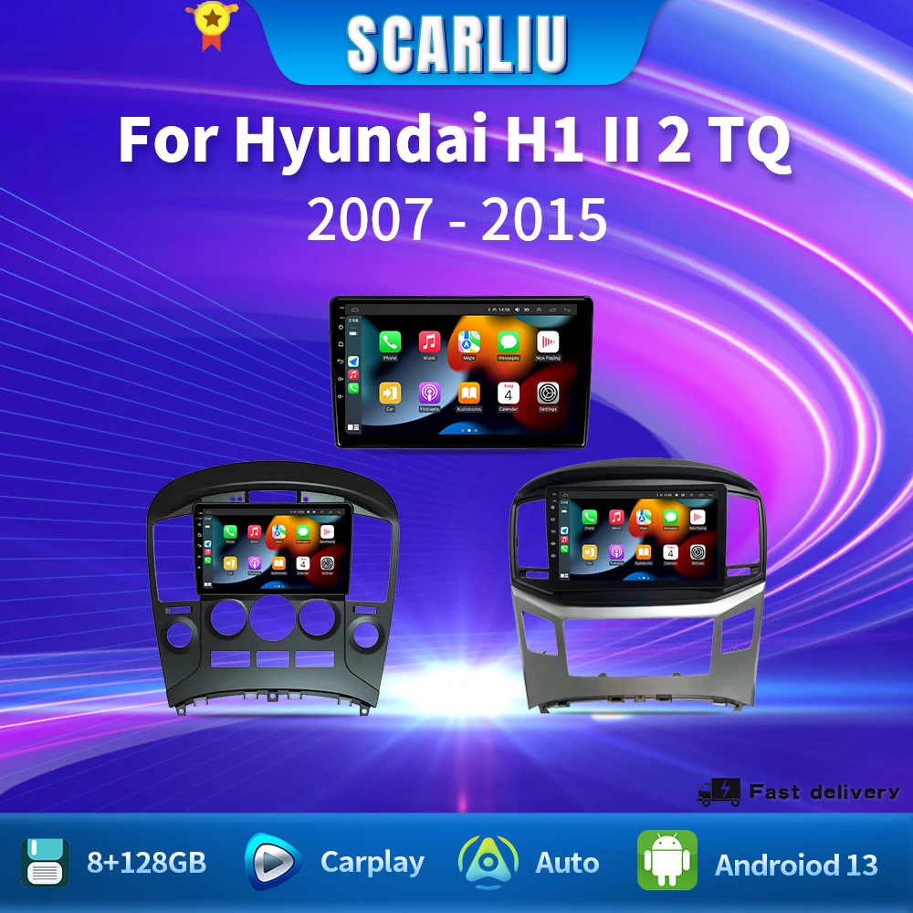 

SCARLIU 13 For Hyundai H1 II 2 TQ 2007 - 2015 2K QLED Android Car Radio Multimedia Video Player GPS Stereo CarPlay 4G Head Unit