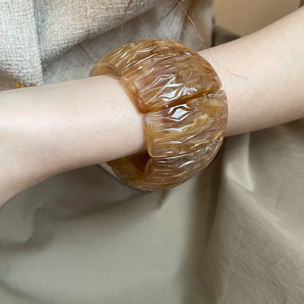 البوهيمي الاكريليك الإسورة تلطيخ أوروبا الأمريكية نمط غير النظامية واسعة سوار الأقلية تصميم مجوهرات اكسسوارات