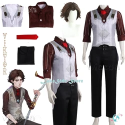 Viktor Arcane Cosplay Costume Anime LOL Shirt Vest Pants Wig Victor Outfits Mens Suit Halloween Carnival Party Disguise Clothes