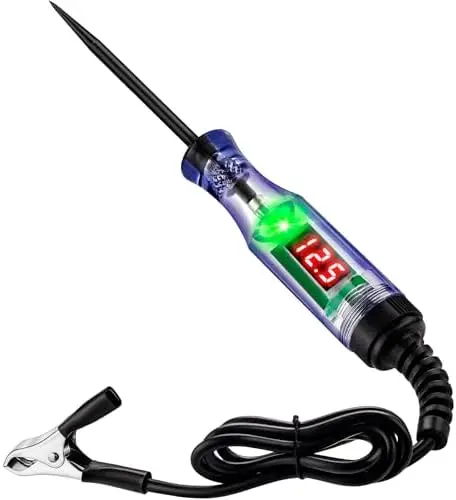 

Цифровой LED-тестер цепей 3-48В для автомобилей, грузовиков, мотоциклов – с дисплеем напряжения и зондом для проверки предохранителей и аккумуляторов