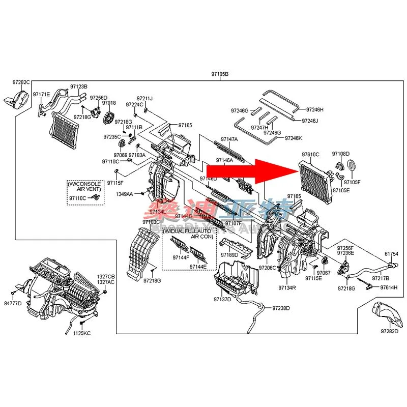 97139F2000 Car Air Conditioning Evaporator Core For16-20  Hyundai Lingdong Elantra 1.4L 1.6L 2.0L  LHD