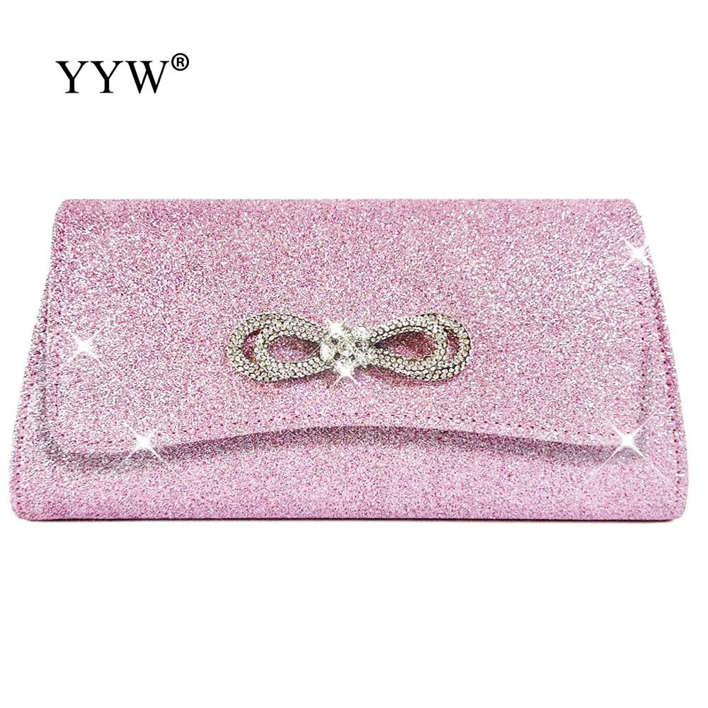 

Luxury Designer Satin Diamond Bag Crystal Wedding Shiny Rhinestone Bow Evening Bag Dinner Party Bling Clutch Purse Shoulder Bag