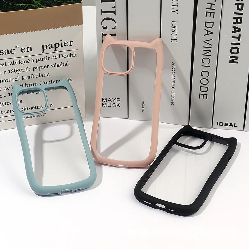 

Gourde Cartoon 3D Cat Ear Kitten Shockproof Clear Phone Case for Iphone 16 15 14 12 13 11 Pro Max Ip 7 8 Plus Iphon X Xs Xr