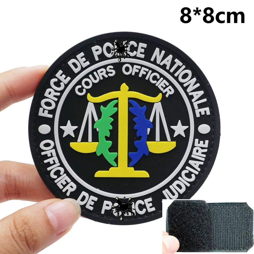 Force de pd national courses officier Tactical PVC Patch with Hook and Loop Backing for Backpacks Clothing military Accessories