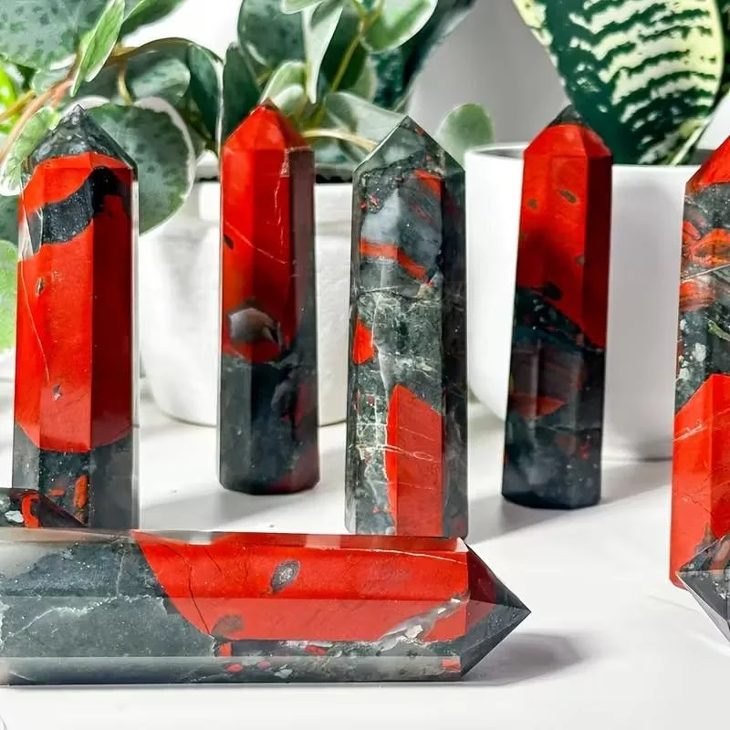 1pc African Bloodstone Column, Home Office Bedroom Desktop Ornament, Feng Shui Decoration, Positive Energy Gift