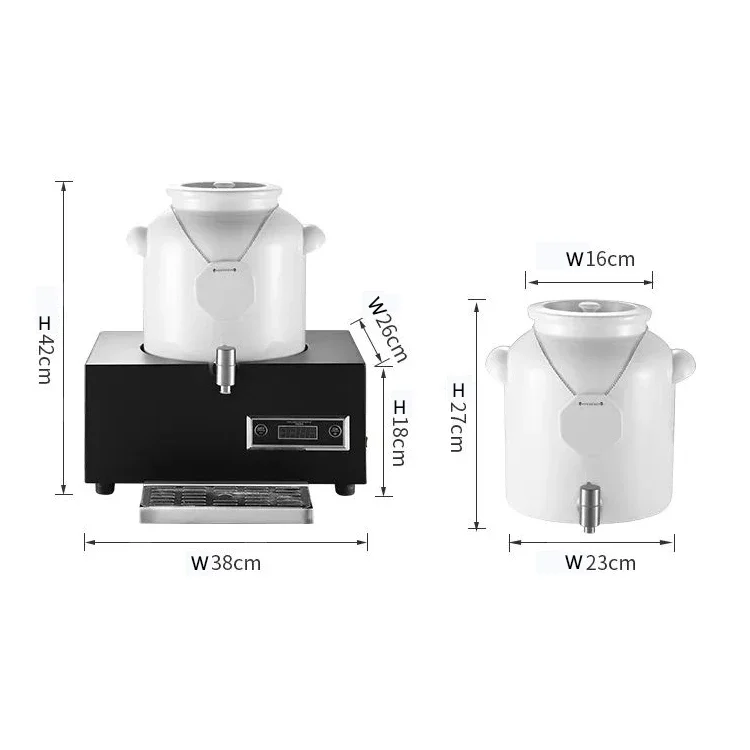 10L Beverage Dispenser Milk Juice Coffee Dispenser Digital Thermostat Heating Base Stainless Tap with Drip Tray for Buffet