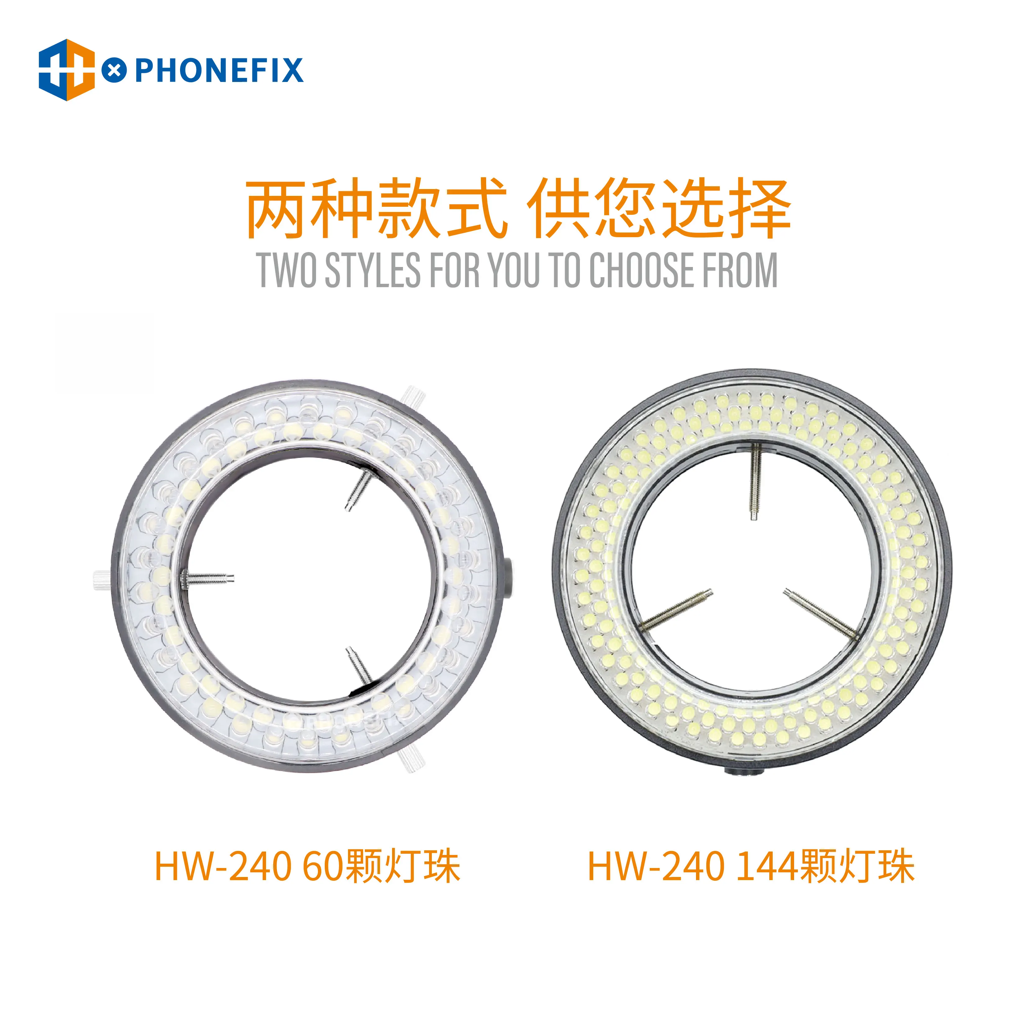 Adjustable 60 144 LEDs Microscope Ring Light with AC Power Adapter For Industry Video Microscope Camera Magnifier Circle Light