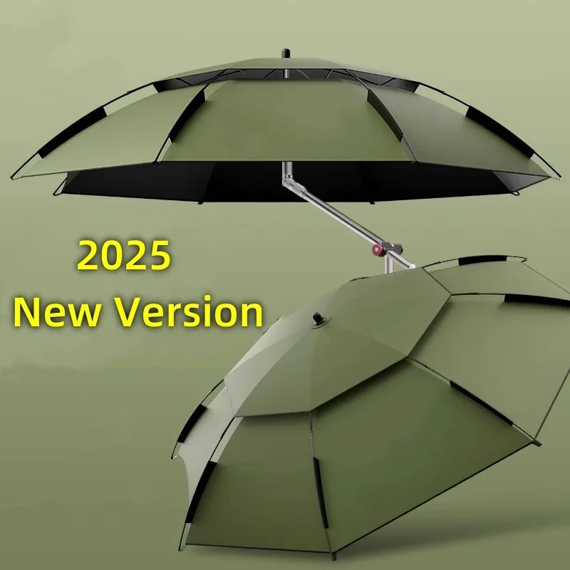 

2025 New Fishing Umbrella Upgraded Adjustment Fishing Parasol Outdoor Beach Umbrella Yard Garden Large Sunshade Parasol 2.0-2.6M
