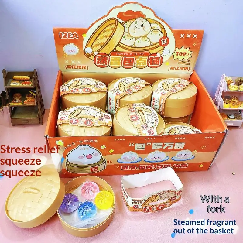 Realistic Simulated Bun Squishy Stress Toy Soft Non-Sticky Squeeze for Kids Adults Holiday Gift Relax