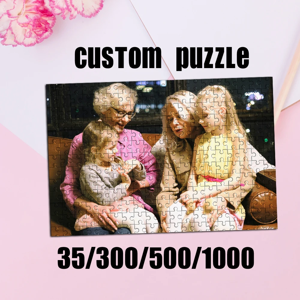 35/300/500pcs  home Custom Photo Mosaic Personalised Decompression Puzzles Customizable Poster For Kids Toy Commemorative gifts