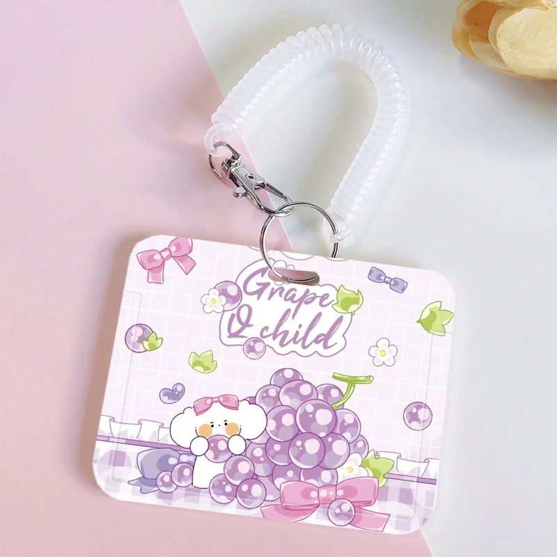 Cute Rabbit Pattern Card Holder Suitable for Bus/Metro Card Protection Cover Meal Card Cover Student ID Cover Pendant Keychain