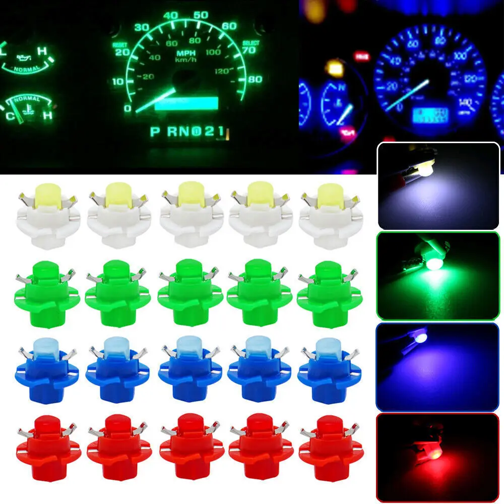 

10Pcs Car Universal T5 B8.4D 1 SMD LED Dash Board Bulb Instrument Panel DC 12V Indicator Lamp Light Auto Interior Accessories