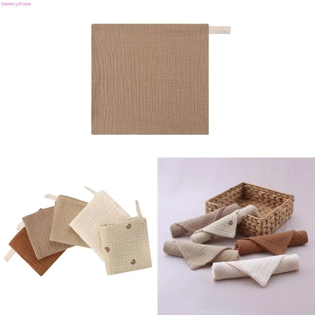 D0JC 5pcs/set Baby Feeding Towel Cotton Baby Washcloths Saliva Towel Nursing Towel