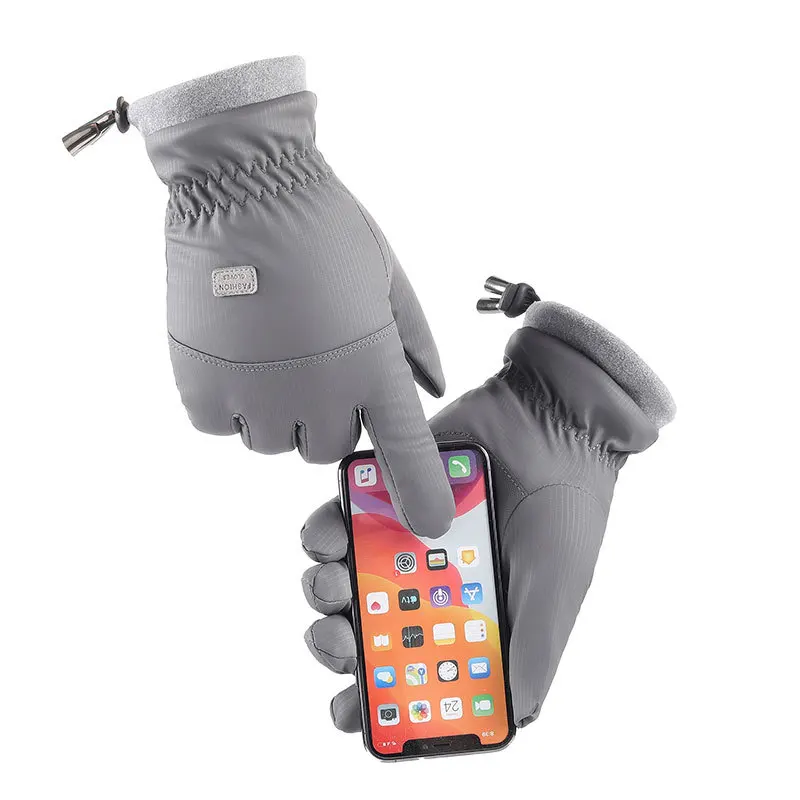 Men Warm Gloves Winter Windproof Finger Gloves Non-slip Sports Cycling Gloves Outdoor Touch Screen Full Finger Gloves