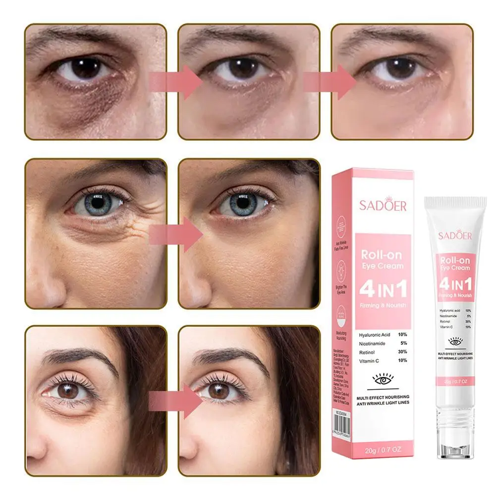 Creme instantâneo para remoção de bolsa de olhos, retinol, antirrugas, firmador da pele, linhas finas, anti-círculo escuro, inchaço, iluminar, cuidados com os olhos, novo