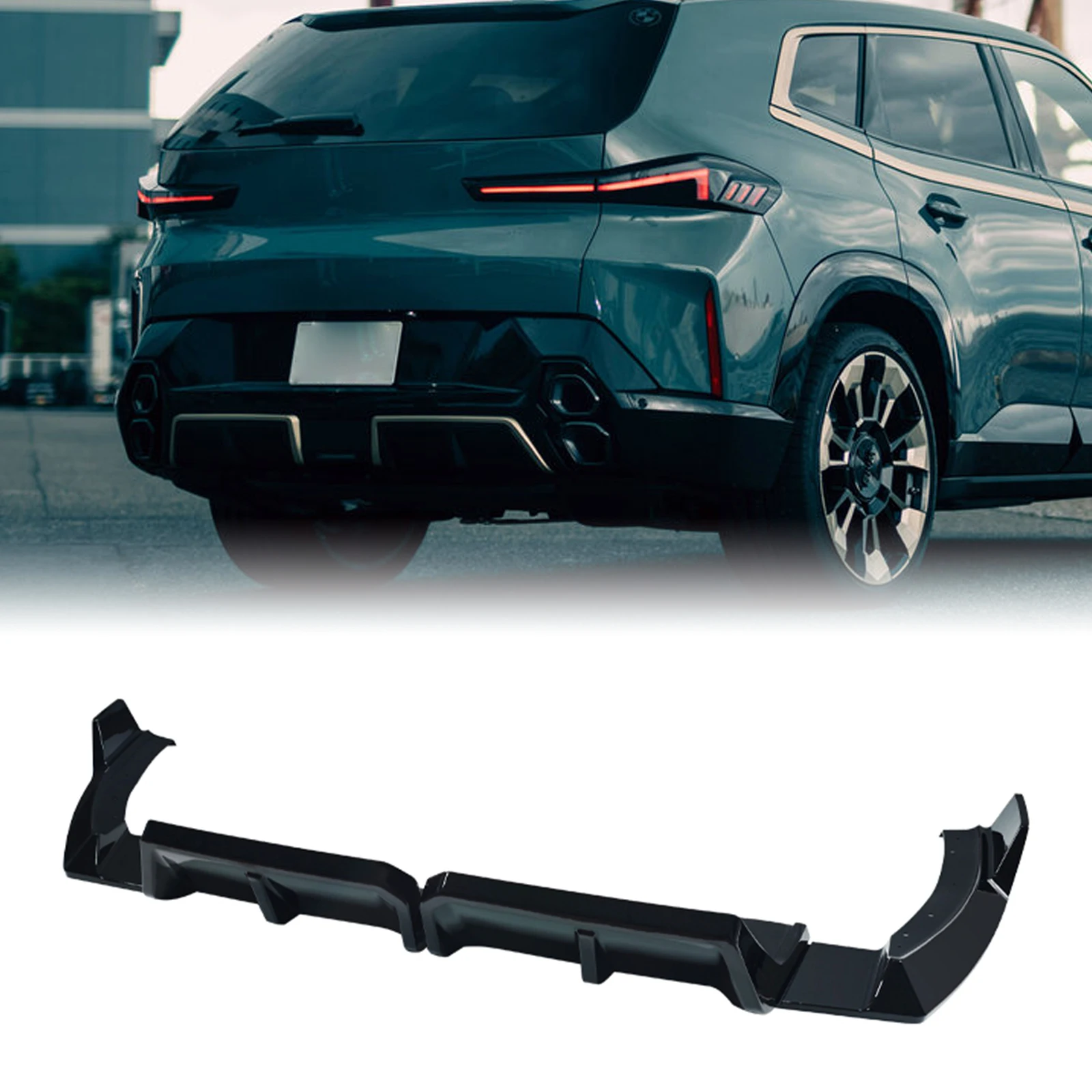 

Для BMW XM G09 2023-2025 внедорожник задний бампер диффузор сплиттер блеск для губ черный багажник Air Dam спойлер защитная крышка