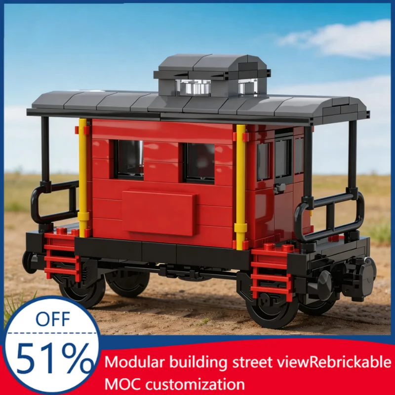 

245 Parts MOC 7597 Train End Car Model Building Blocks Children Educational Assembly Toys Boys Birthday Creative Display Gifts