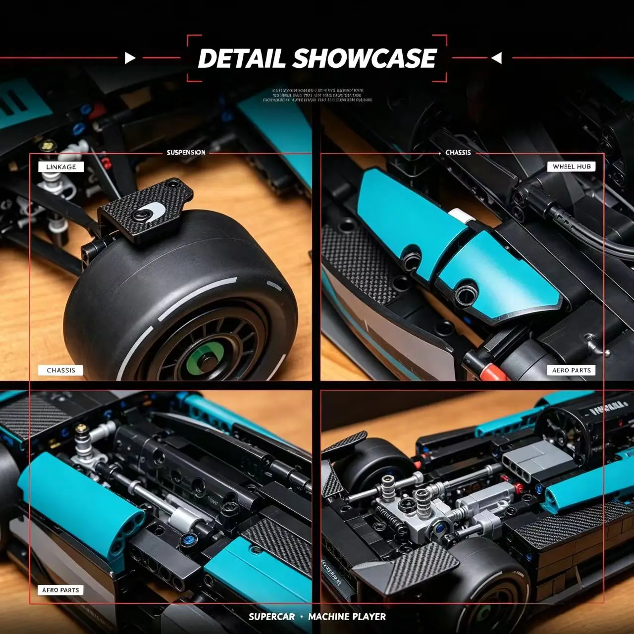 The new black racing building block set, mechanical interlocking, difficult assembly model, adult collection sports car toy