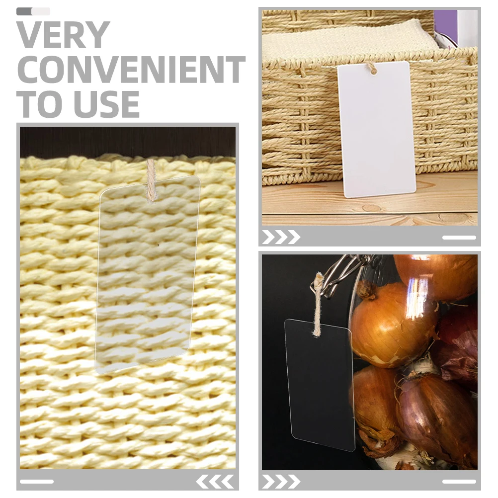 2 комплекта прозрачных акриловых пустых бирки для хранения, корзины для хранения, многоразовые подвесные этикетки, контейнеры для кладовой, наклейки для организации