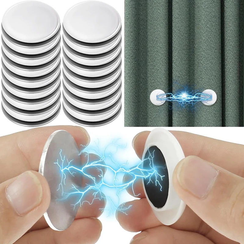 Windproof Magnetic Curtain Weights Reusable Curtain Magnet Shower Curtain Fridge Tablecloth Drapery Fixed Magnetic Buttons