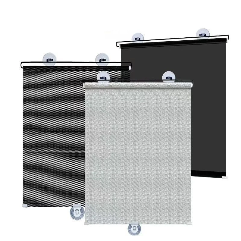 Suction Cup Retractable Window Sun Shade No‑Drill Adjustable Breathable Mesh UV‑Protection Sun Curtain for Home Bedroom Car Use