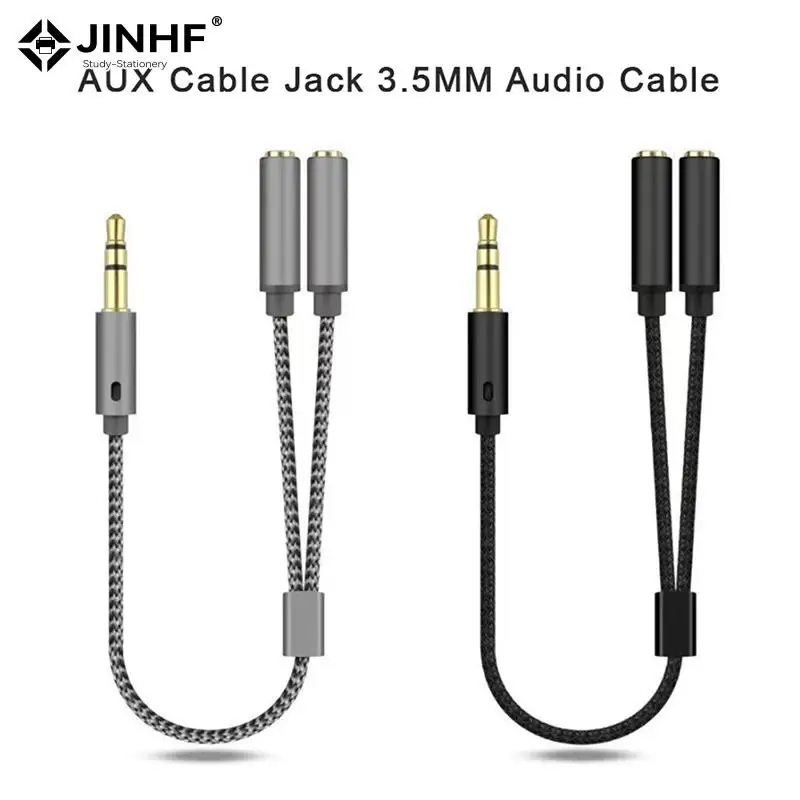 1pc 3.5mm Headset Adapter Headphone Mic Y Splitter Cable 3.5mm AUX Stereo Audio Male to 2 Female Separate Audio Microphone Plugs