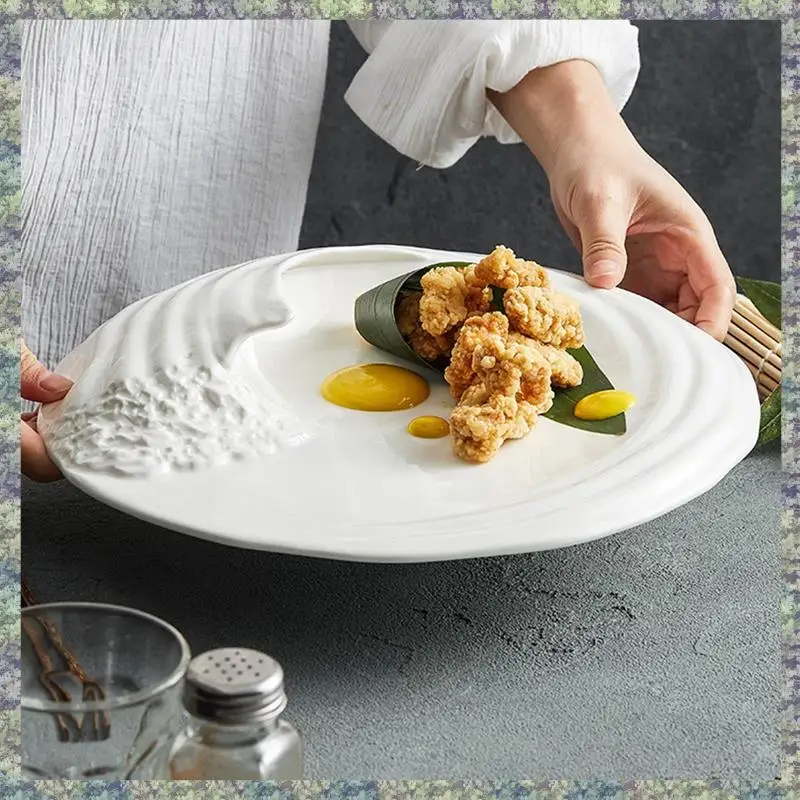 

WON Hailang Stereoscopic Tableware Special-Shaped Western Food Flat Plate High-Grade Cold Dishes Set In Hotel 10Inch Dur