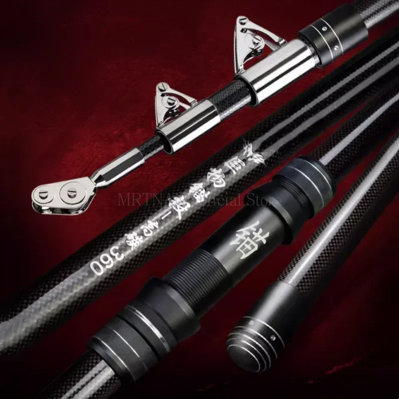 2.1-4.5M Carbon Fishing Rod 50kg above Superhard Long Distance Throwing shot Rod Telescopic Sea Boat High Quality Fishing Gear