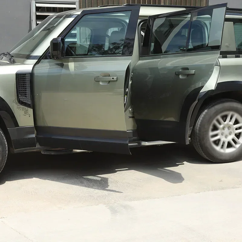 

Черные боковые юбки из ПВХ для кузова автомобиля, наклейки против царапин, наклейки для отделки кузова для Land Rover Defender 110 2020-2025, автомобильные аксессуары