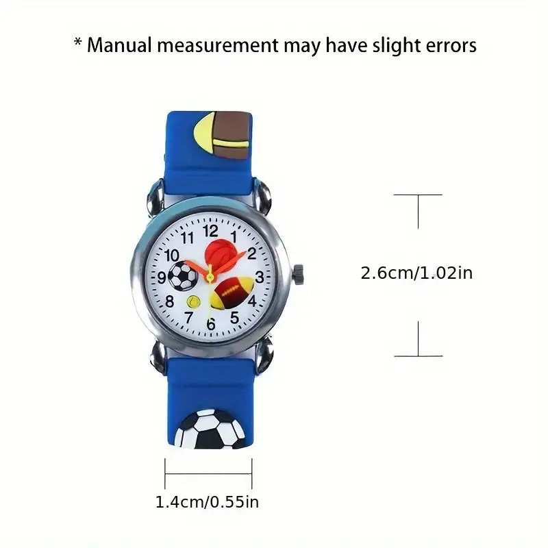 Reloj de fútbol 3D con dibujos animados a la moda, relojes para niños, relojes para niños, reloj de pulsera deportivo de silicona, reloj de cuarzo, regalos para chico