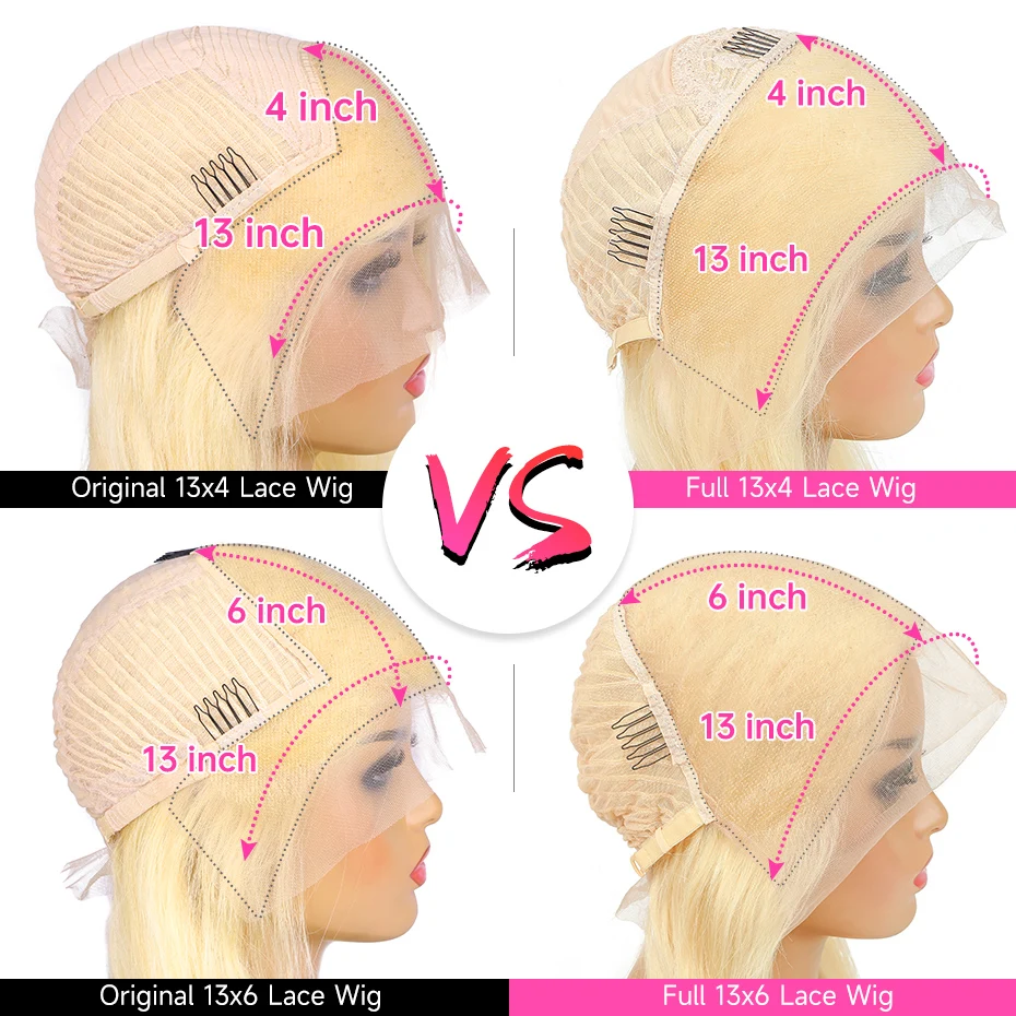 Transparent Lace Front Wig 613 Blonde Body Wave13x4 13x6 360 Lace Frontal Wigs 180 200 220 Density Brazilian Human Hair Wig Pre Plucked Brazilian Remy Hair Wigs