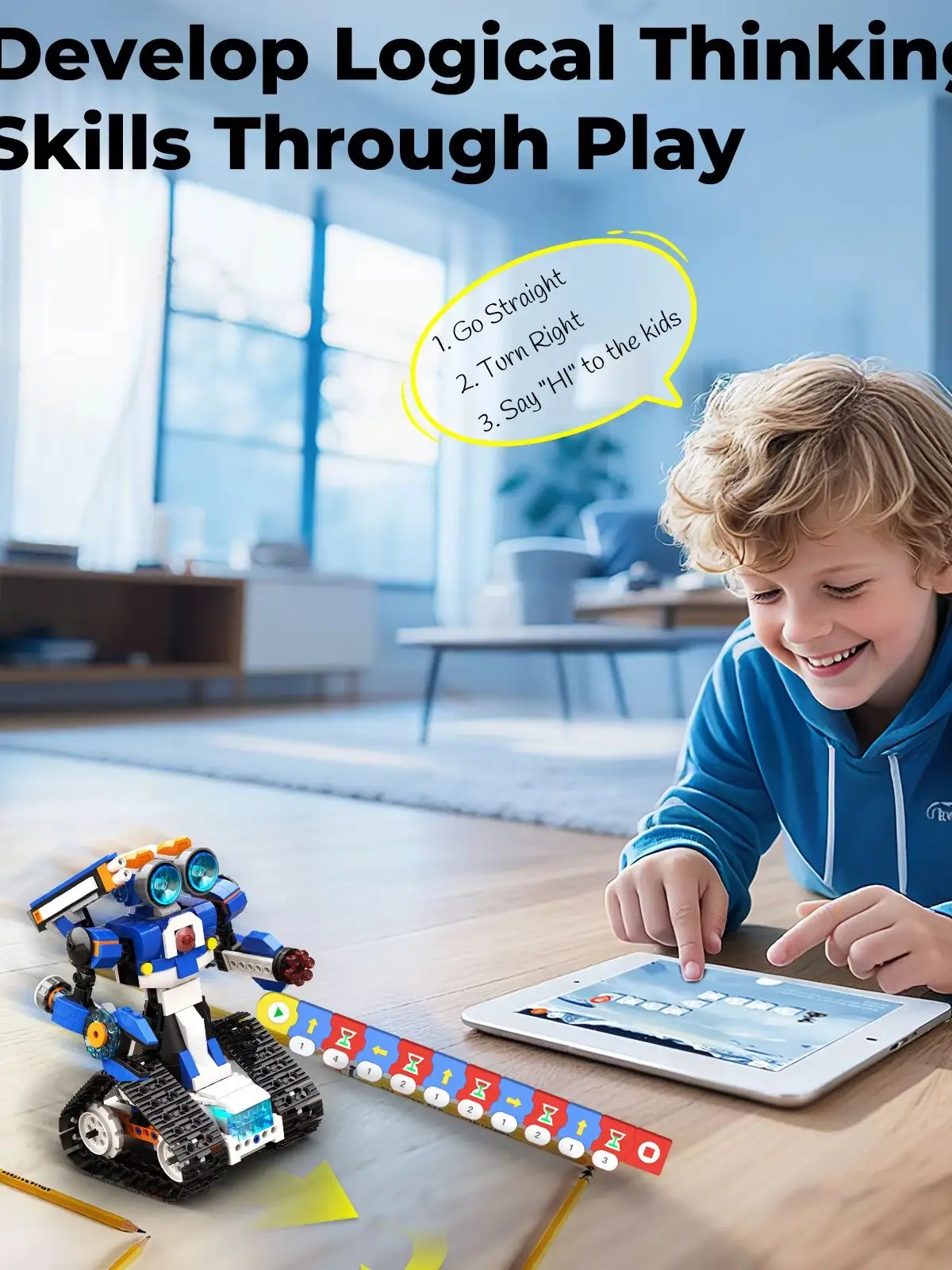 APITOR Klocki Konstrukcyjne MIT Sterowanie Aplikacją Scratch Programowalny Robot-Monster Samochód Klocki STEM Elektryczna Zabawka DIY do Kodowania Prezent Urodzinowy dla Dzieci — 2