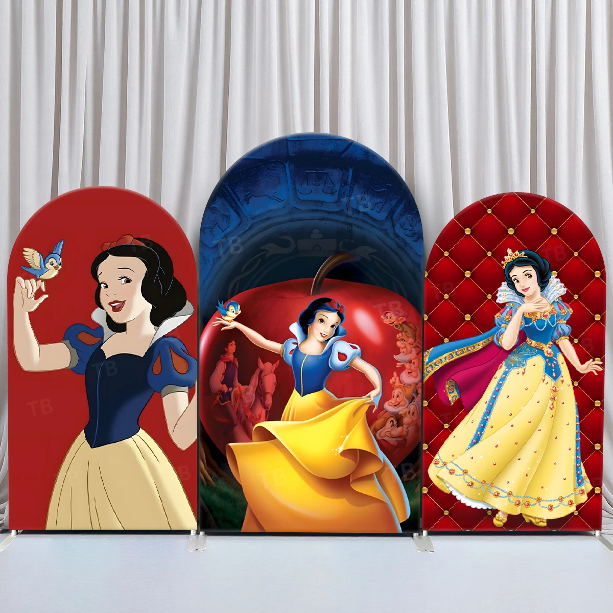 

TB Disney Princess Snow White Arch Backdrop Cover for Girl Birthday Party Decor Baby Shower Photography Background Wall Props