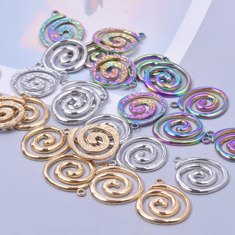 5Pcs Fashion Spiral Swirl CharmsVortex Circle Pendants for Necklace Bracelet Earring Jewelry Making Handmade Findings Wholesale