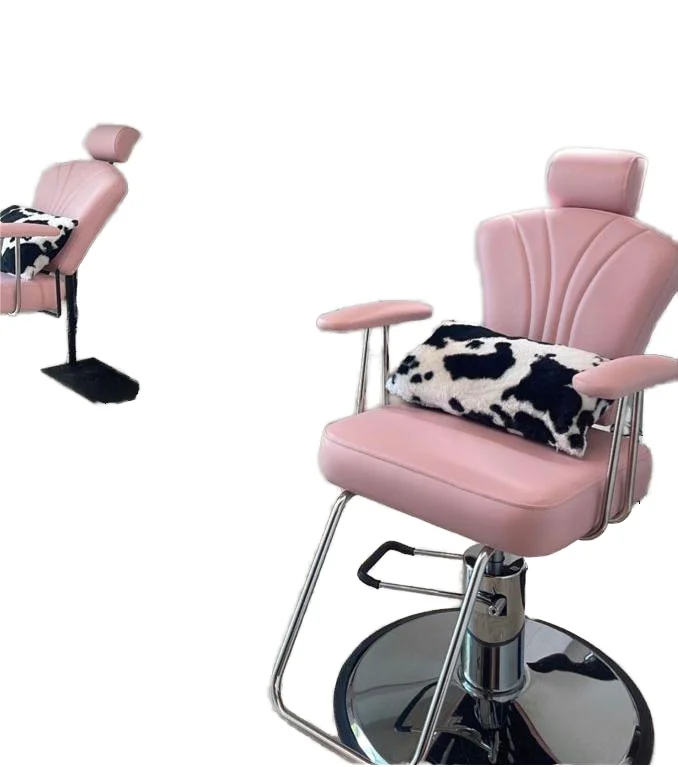 Leather Reclining Beauty Lounge Chair with Adjustable Footrest for Salon & Workshop Modern Design for Hairdressing Nail Styling