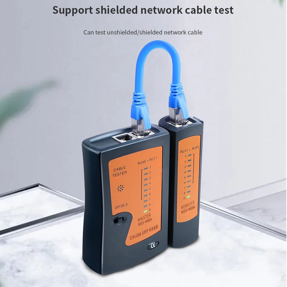 TISHRIC-NSS-468A Lan Cable Tester, Conector RJ45, Rede Cable Finder, Ferramenta Crimp, Tester portátil