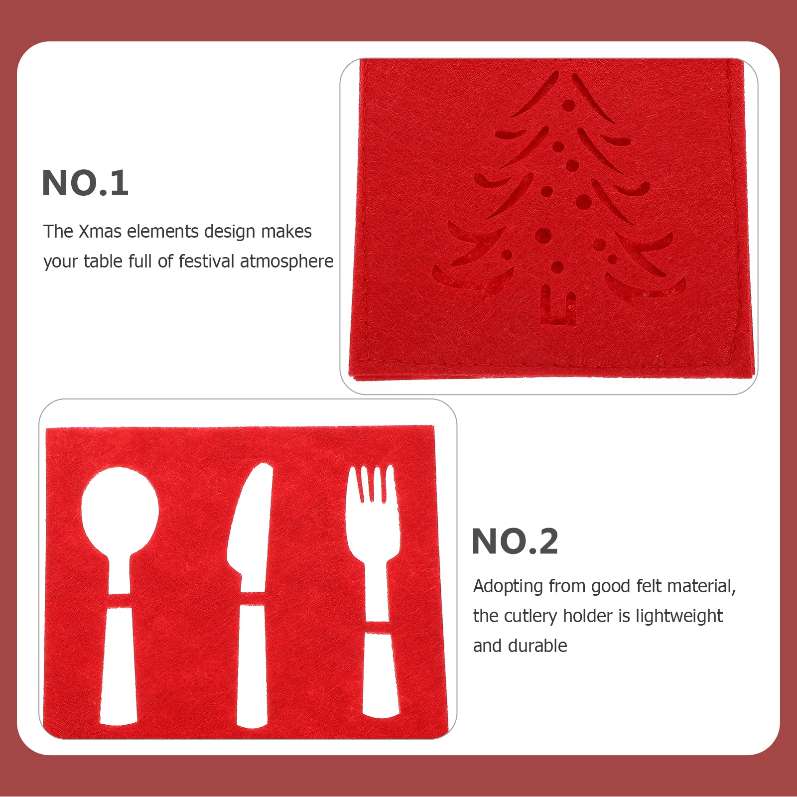 

4pcs Xmas Bags Felt Tableware Holders Adorable Flatware Storage Organizer Pouches Exquisite Tableware Bag For Silverware
