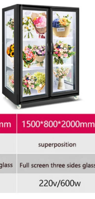 Flower Cabinet, Fresh-keeping Cabinet, Refrigerated Cabinet, Double Door Flower Shop, Flower Display Cabinet