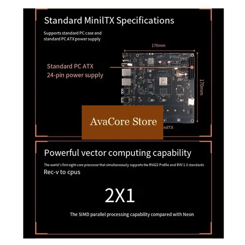 AvaCoreJupiter K1 Development Board Spacemit K1 Octa-Core RVA22 RVV1.0 RISC-V Soc 2TOPS Mini-ITX K1 8GB RAM