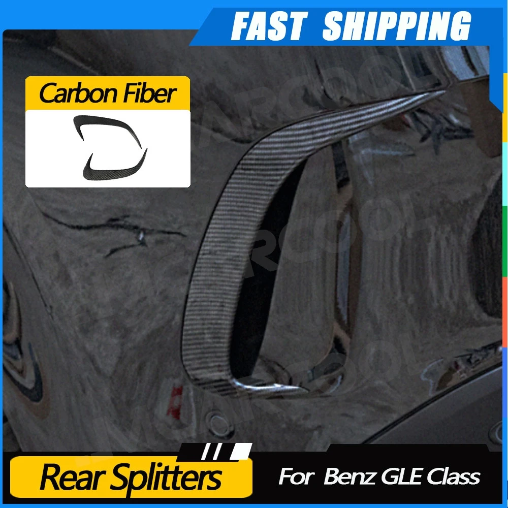 

Задний бампер из углеродного волокна, разветвители, плавники для Mercedes Benz GLE Class W167 GLE350 GLE450 GLE53 AMG Sport SUV 2020, материал ABS