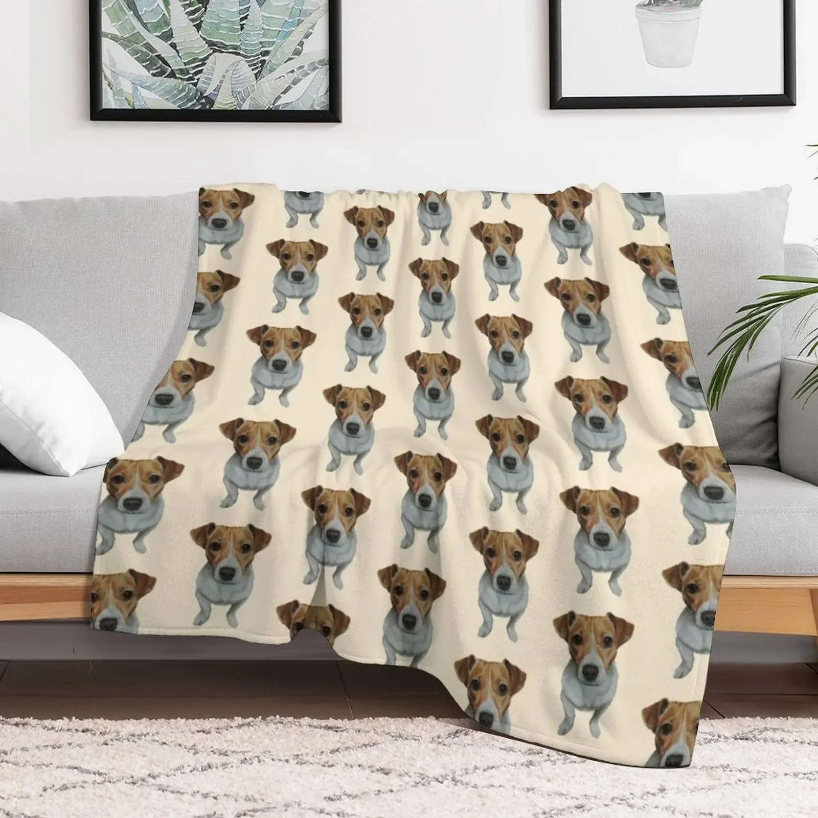 Sky the Jack Russell Terrier Throw Blanket All Season Lightweight Soft Blanket for Bed