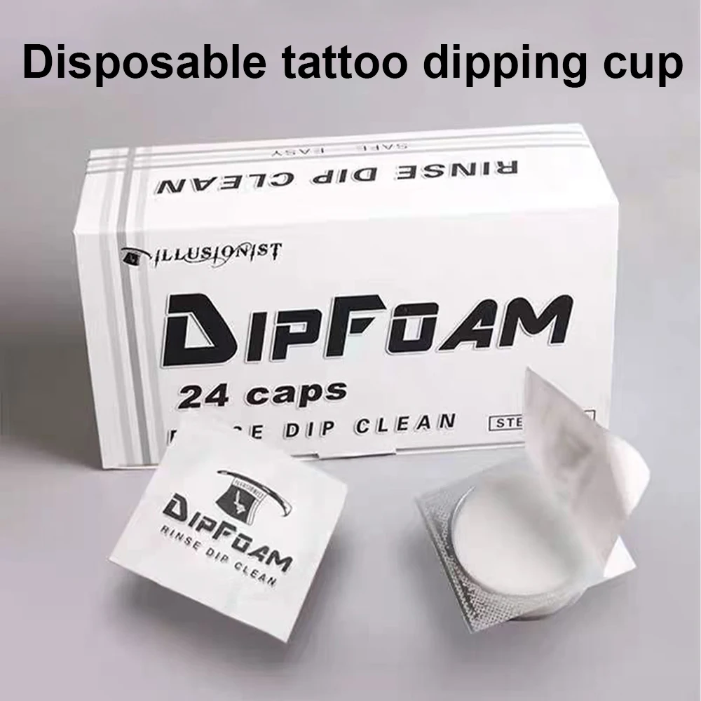 

24Pcs Tattoo Disposable Dip Foam Sponge Caps Cups for Needle and Tip Rinse Dip Clean Tattoo Cartridge Needle tattoo accessories
