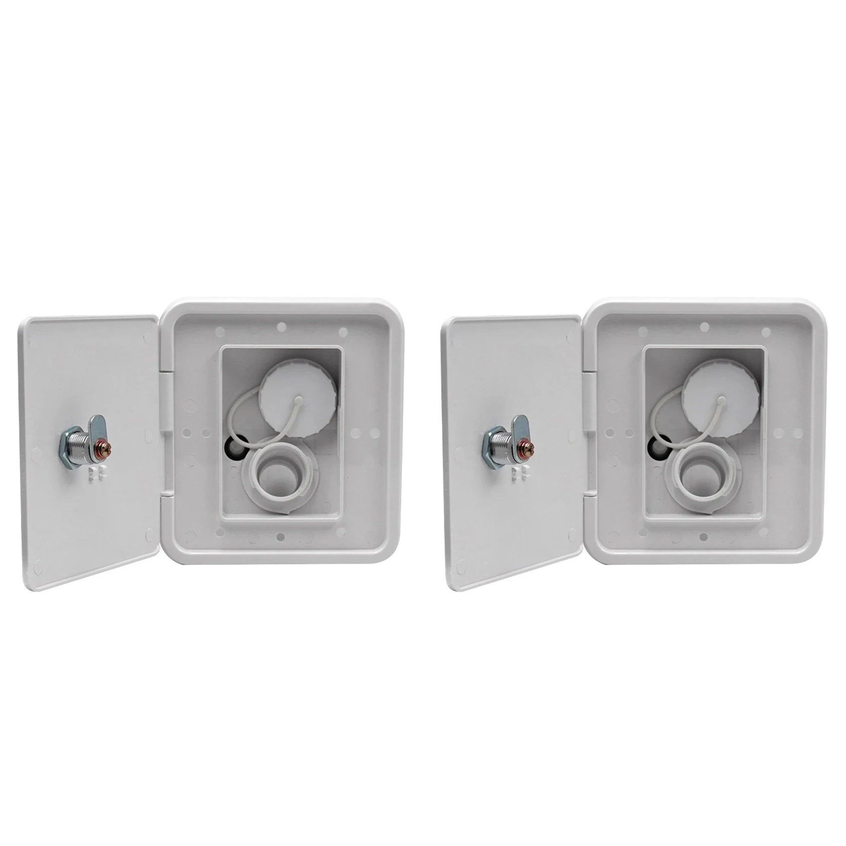 

Classic-2X RV Gravity Water Filler Square Hatch Water Box With Key Screw RV Trailer Caravan Accessories