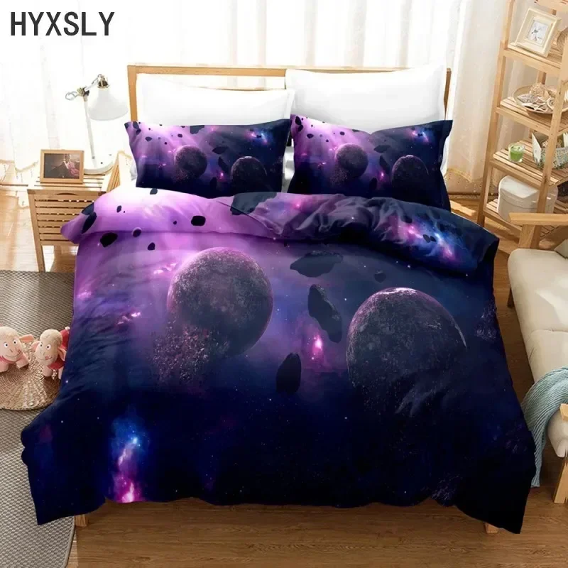 23 Pieces Space Duvet Cover Set Planet Star Bedding Kids Boys Girls Cartoon Galaxy Quilt Cover Queen King Double Twin Dropship