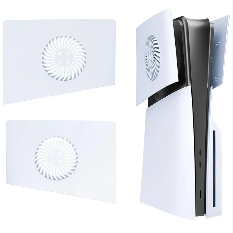 Placas frontales con rejillas de ventilación para PS5 Slim, placas laterales de placa frontal de repuesto media superior para reparación de consola Playstation 5 Slim